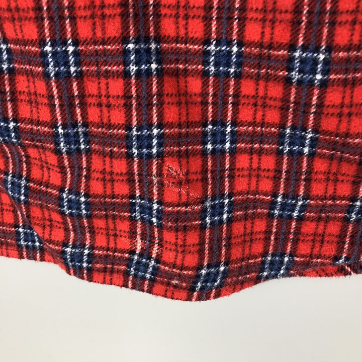 Vintage 80s-90'S Dickies Tartan Check Long Sleeve Printed Flannel Check Shirt, Men's Size L cotton red type Vintage Second Hand