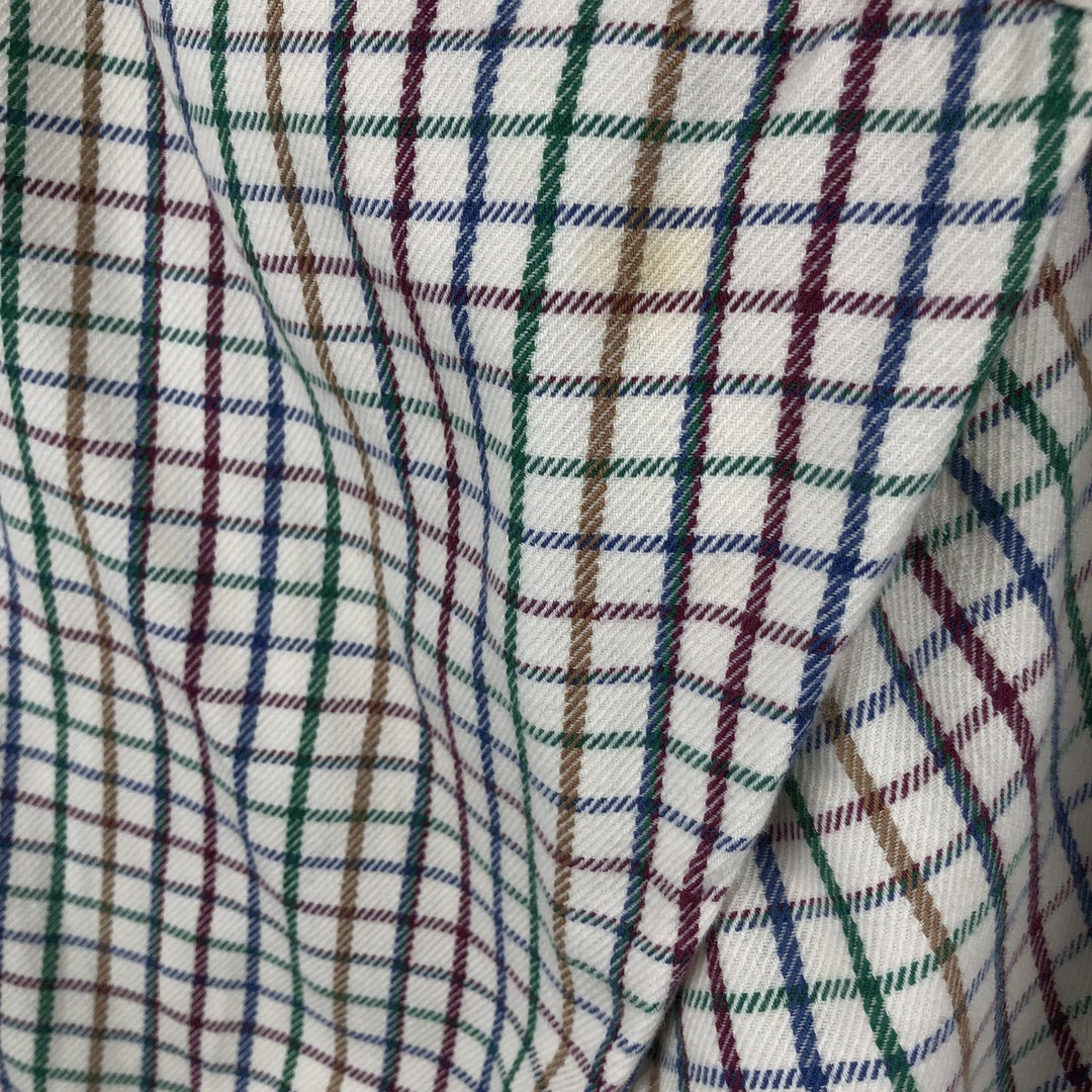 Vintage 90s-00'S Orvis long-sleeved button-down flannel shirt, men's size L cotton pale white type Vintage Second Hand