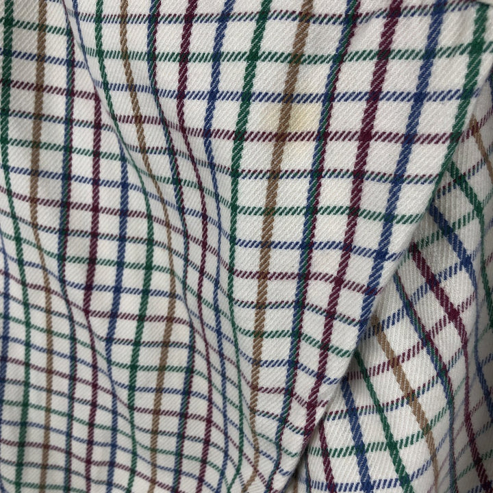 Vintage 90s-00'S Orvis long-sleeved button-down flannel shirt, men's size L cotton pale white type Vintage Second Hand