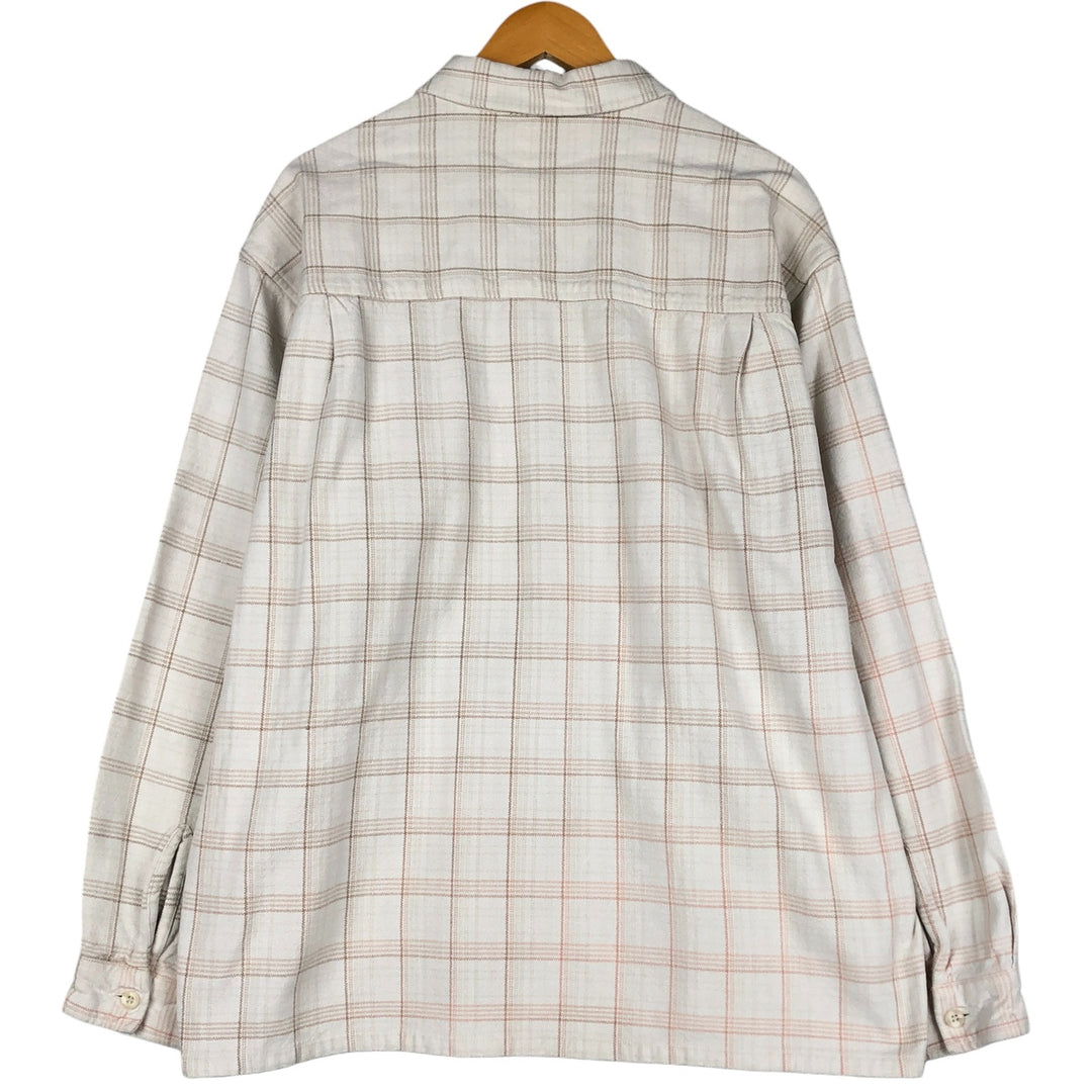 QUIKSILVER Long Sleeve Flannel Check Shirt, Men's Size XL cotton ivory Vintage Second Hand