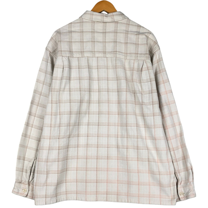 QUIKSILVER Long Sleeve Flannel Check Shirt, Men's Size XL cotton ivory Vintage Second Hand