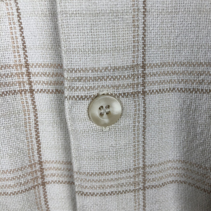 QUIKSILVER Long Sleeve Flannel Check Shirt, Men's Size XL cotton ivory Vintage Second Hand