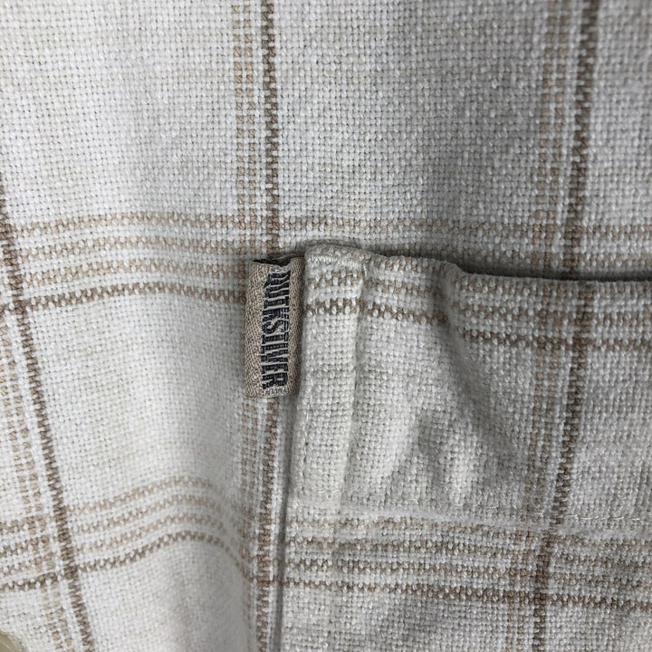 QUIKSILVER Long Sleeve Flannel Check Shirt, Men's Size XL cotton ivory Vintage Second Hand
