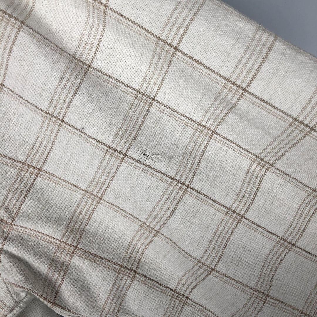 QUIKSILVER Long Sleeve Flannel Check Shirt, Men's Size XL cotton ivory Vintage Second Hand