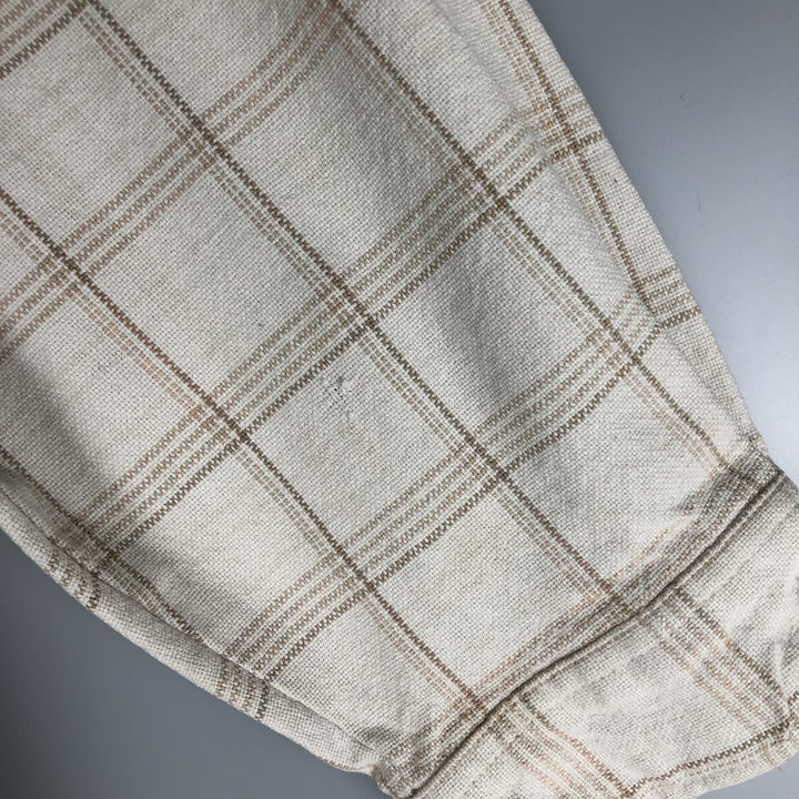 QUIKSILVER Long Sleeve Flannel Check Shirt, Men's Size XL cotton ivory Vintage Second Hand