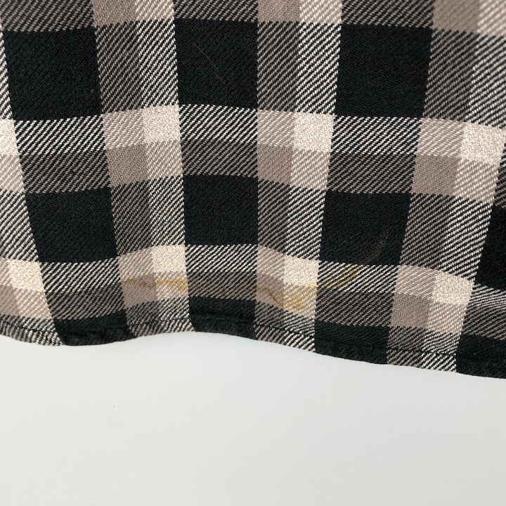 Columbia Long Sleeve Button-Down Light Flannel Check Shirt, Men's XL cotton Khaki type beige Vintage Second Hand
