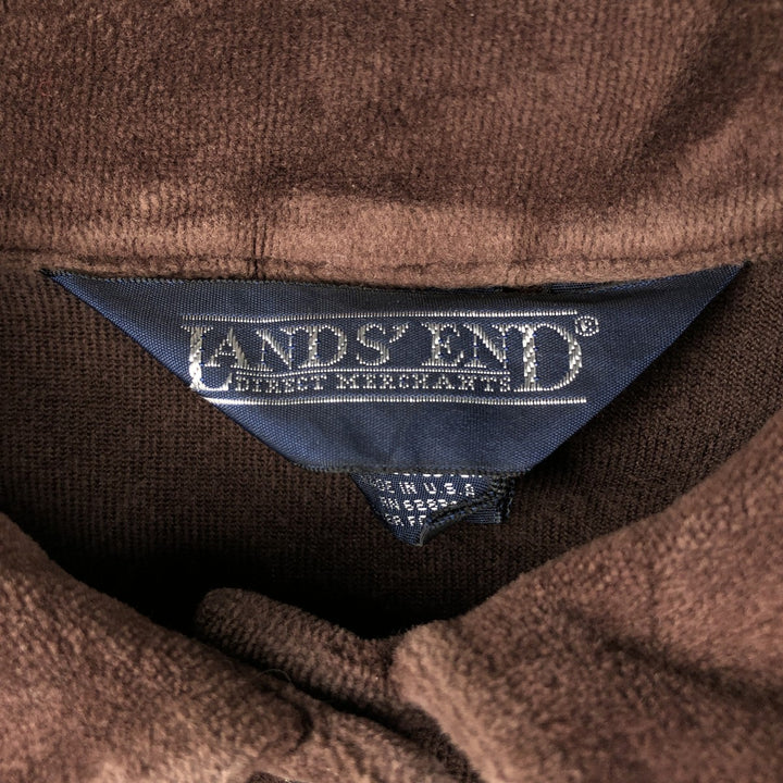 Vintage 80s-90'S Lands' End long-sleeved polo shirt, made in the USA, size M, women's. cotton brown type Vintage Second Hand