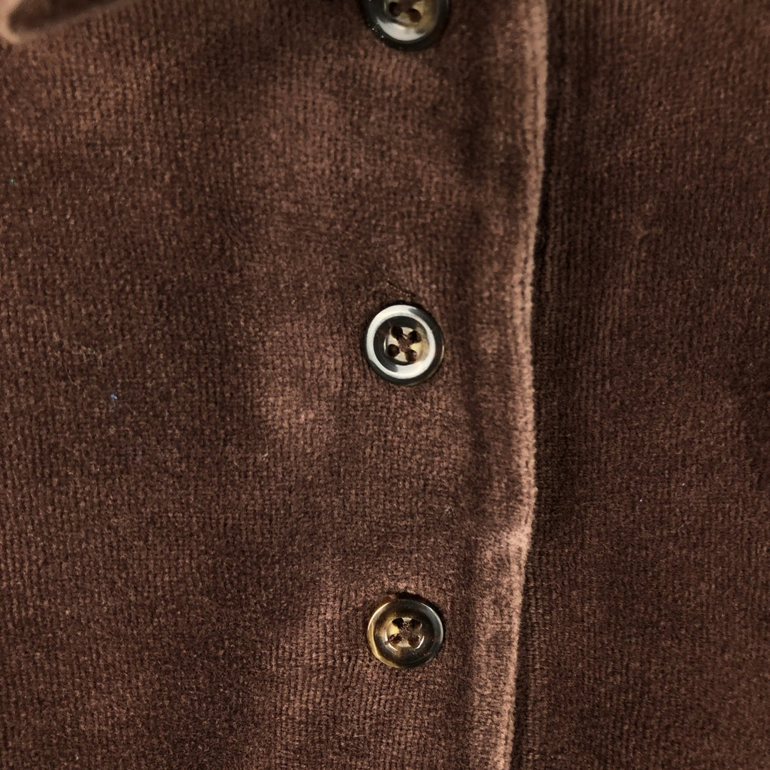 Vintage 80s-90'S Lands' End long-sleeved polo shirt, made in the USA, size M, women's. cotton brown type Vintage Second Hand