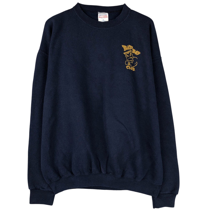 Vintage 90'S Pluma Bad Boy Club print sweatshirt, Made in USA, Men's XL cotton navy blue type Vintage Second Hand