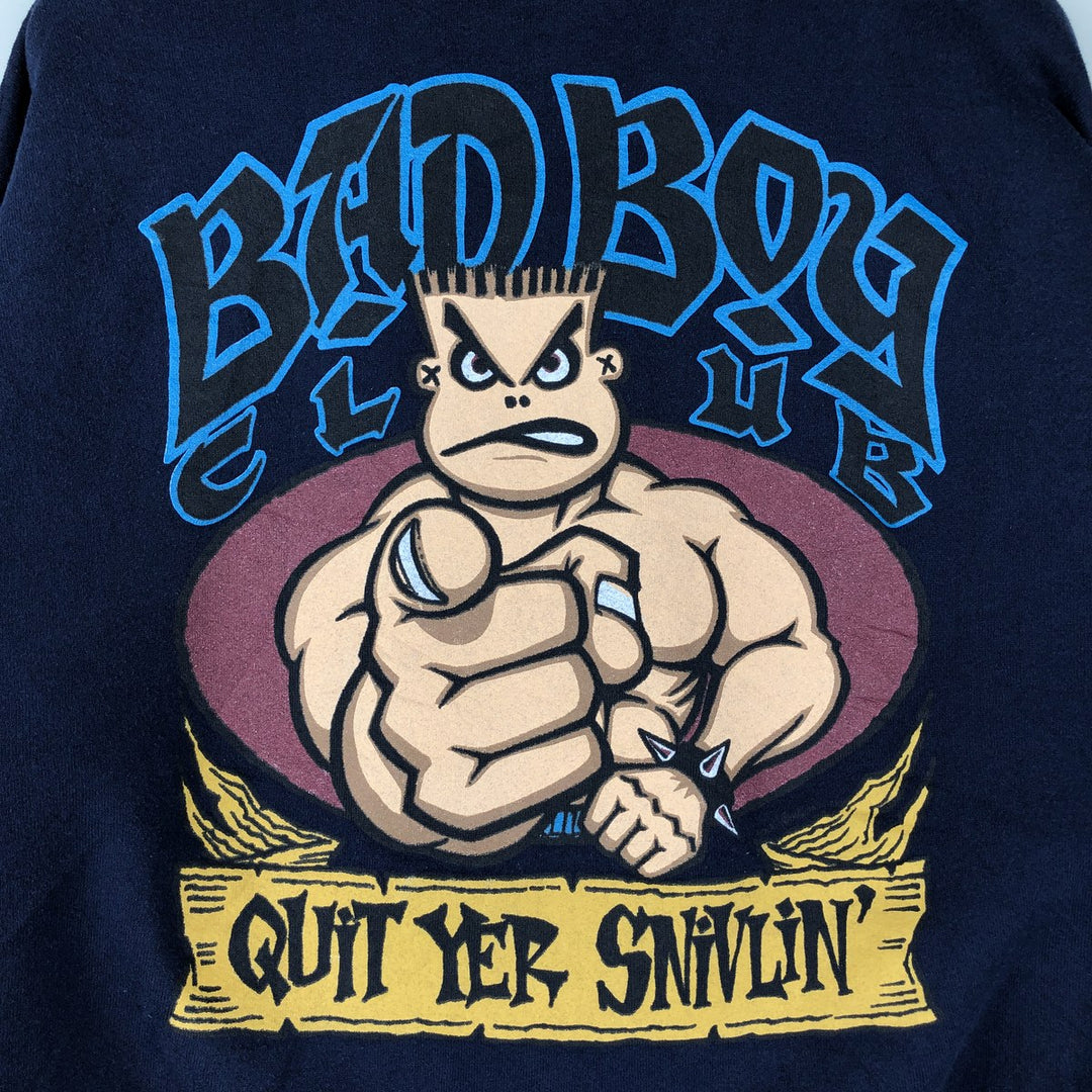 Vintage 90'S Pluma Bad Boy Club print sweatshirt, Made in USA, Men's XL cotton navy blue type Vintage Second Hand