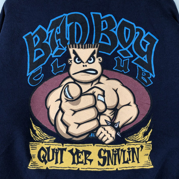 Vintage 90'S Pluma Bad Boy Club print sweatshirt, Made in USA, Men's XL cotton navy blue type Vintage Second Hand