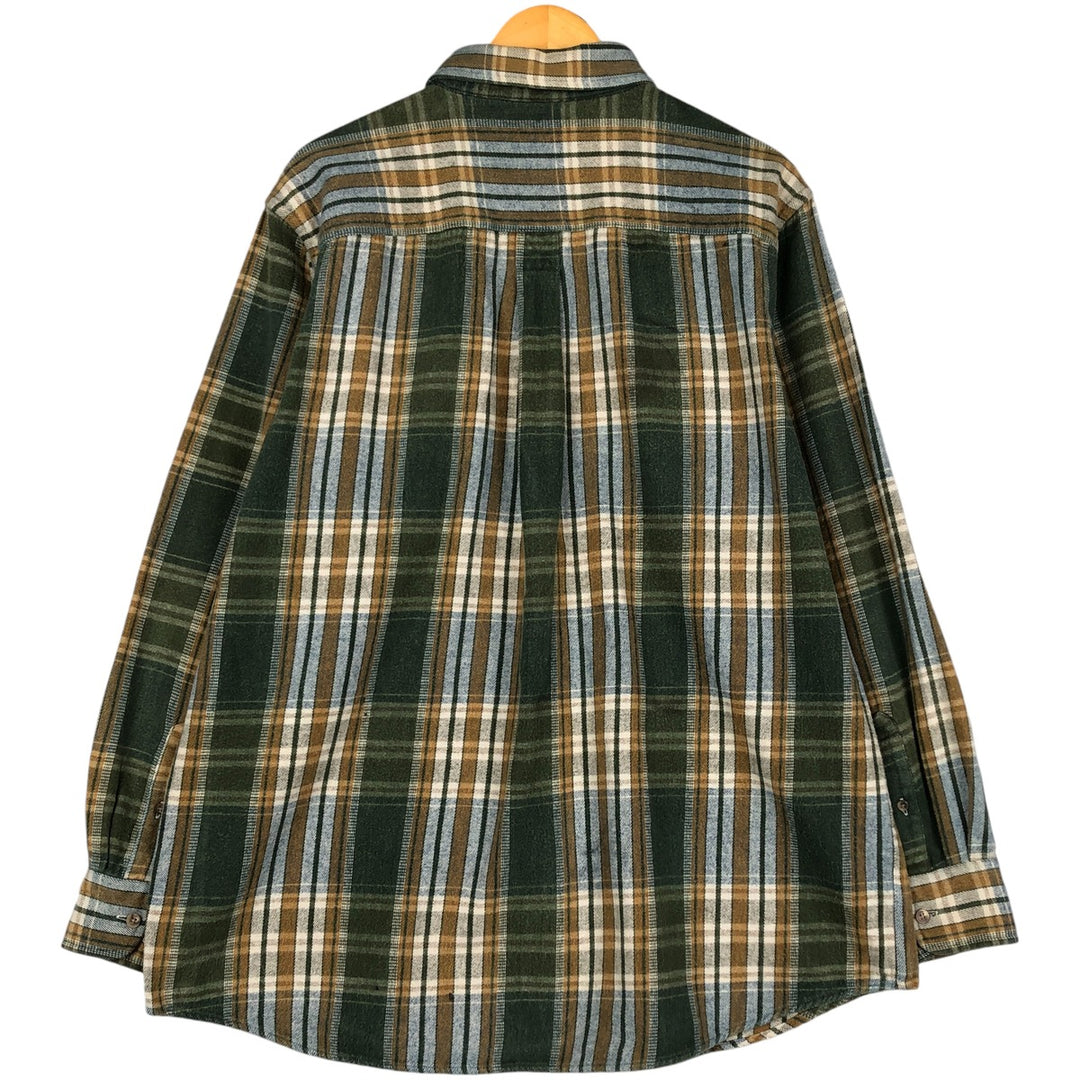 Field Master Long Sleeve Flannel Check Shirt, Men's XL cotton green type Vintage Second Hand