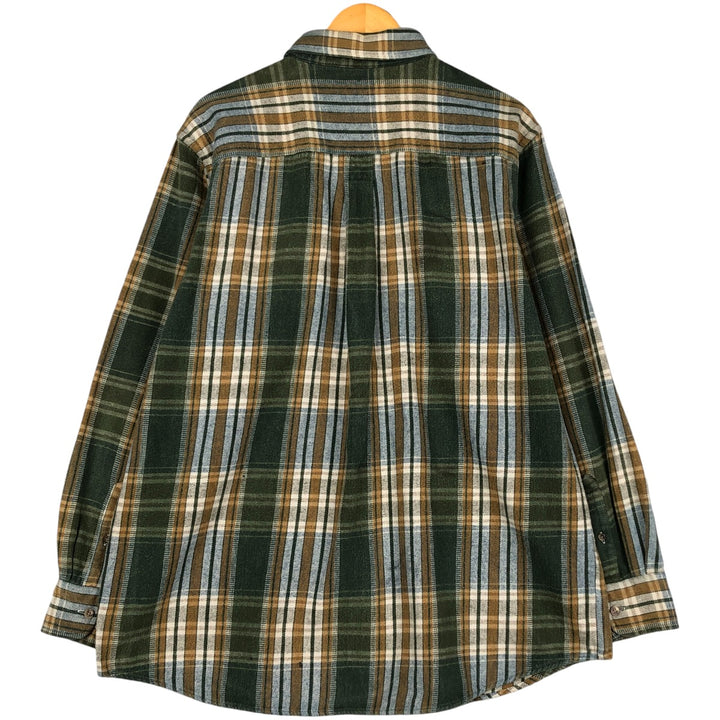 Field Master Long Sleeve Flannel Check Shirt, Men's XL cotton green type Vintage Second Hand