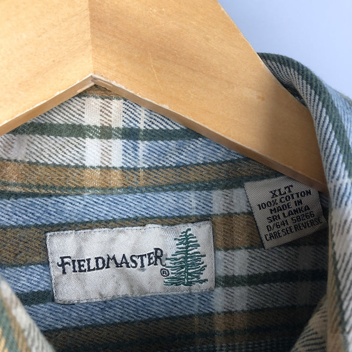 Field Master Long Sleeve Flannel Check Shirt, Men's XL cotton green type Vintage Second Hand