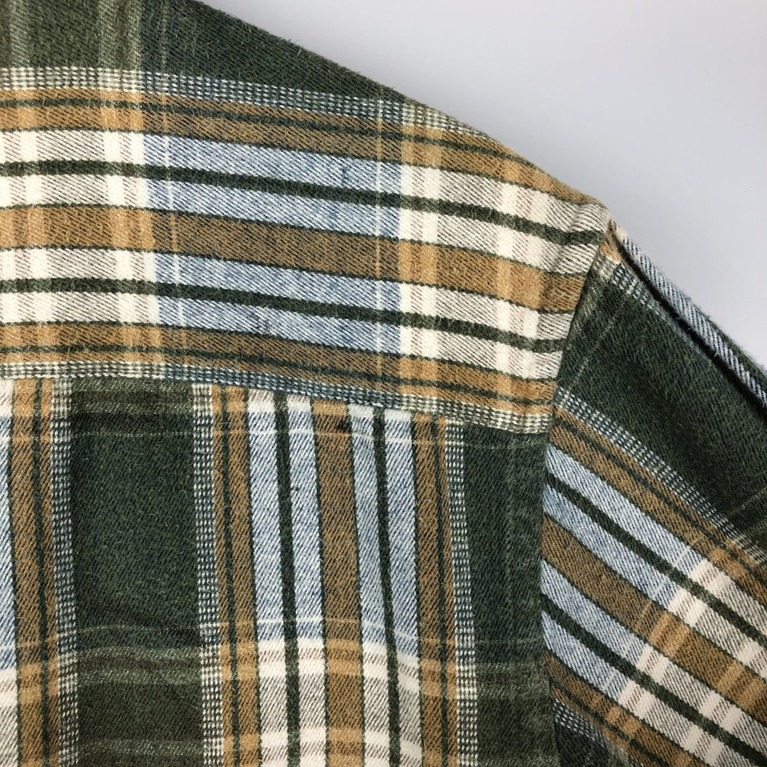 Field Master Long Sleeve Flannel Check Shirt, Men's XL cotton green type Vintage Second Hand