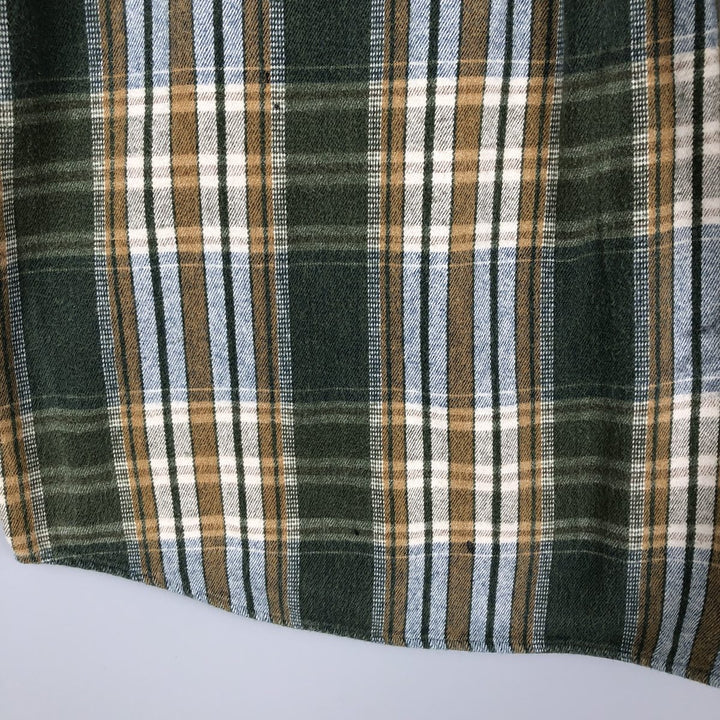 Field Master Long Sleeve Flannel Check Shirt, Men's XL cotton green type Vintage Second Hand
