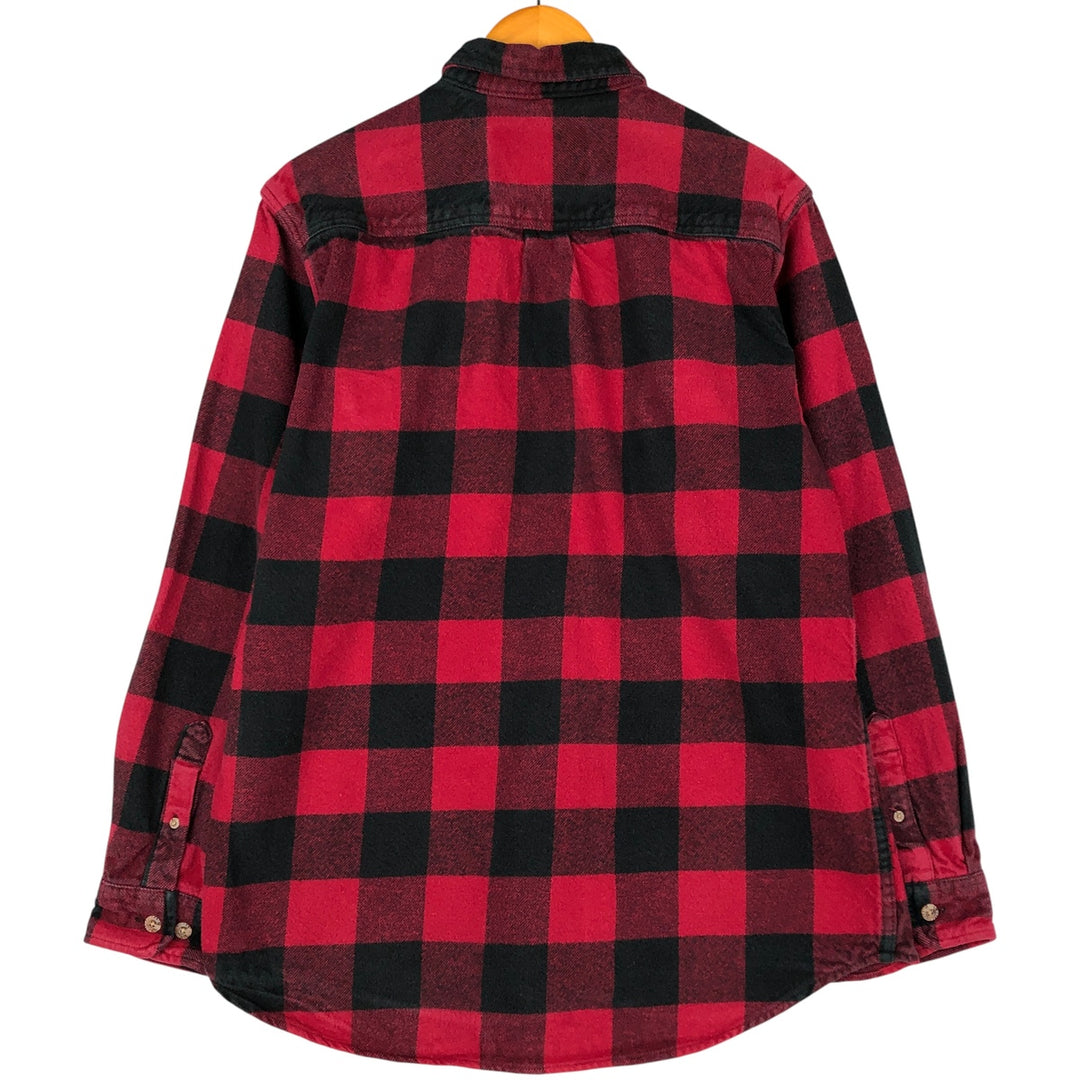 FIELD AND STREAM Buffalo Check Long Sleeve Flannel Check Shirt, Men's Size L unclear red type Vintage Second Hand