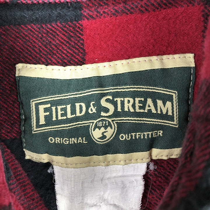 FIELD AND STREAM Buffalo Check Long Sleeve Flannel Check Shirt, Men's Size L unclear red type Vintage Second Hand