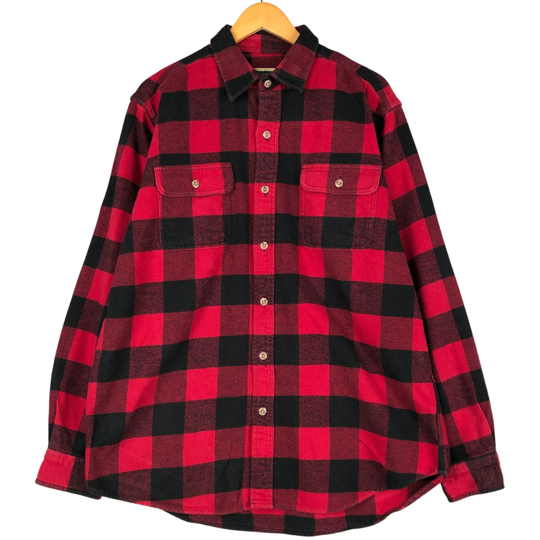 Field & Stream Buffalo Check Long Sleeve Flannel Check Shirt, Men's Size XL cotton red type Vintage Second Hand