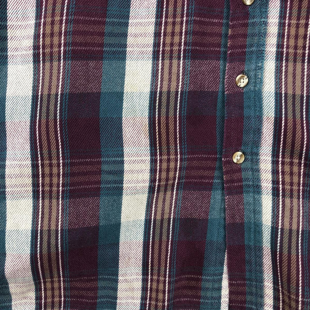 NATIONAL OUTFITTERS Long Sleeve Flannel Check Shirt, Men's Size XL cotton Red type red-purple Vintage Second Hand