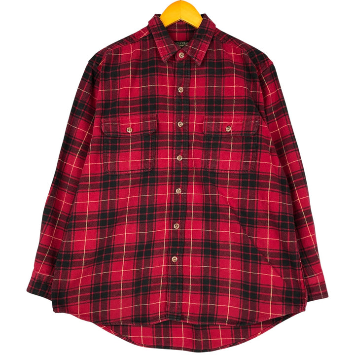 Field and Stream Tartan Check Long Sleeve Flannel Check Shirt, Men's Size L cotton red type Vintage Second Hand