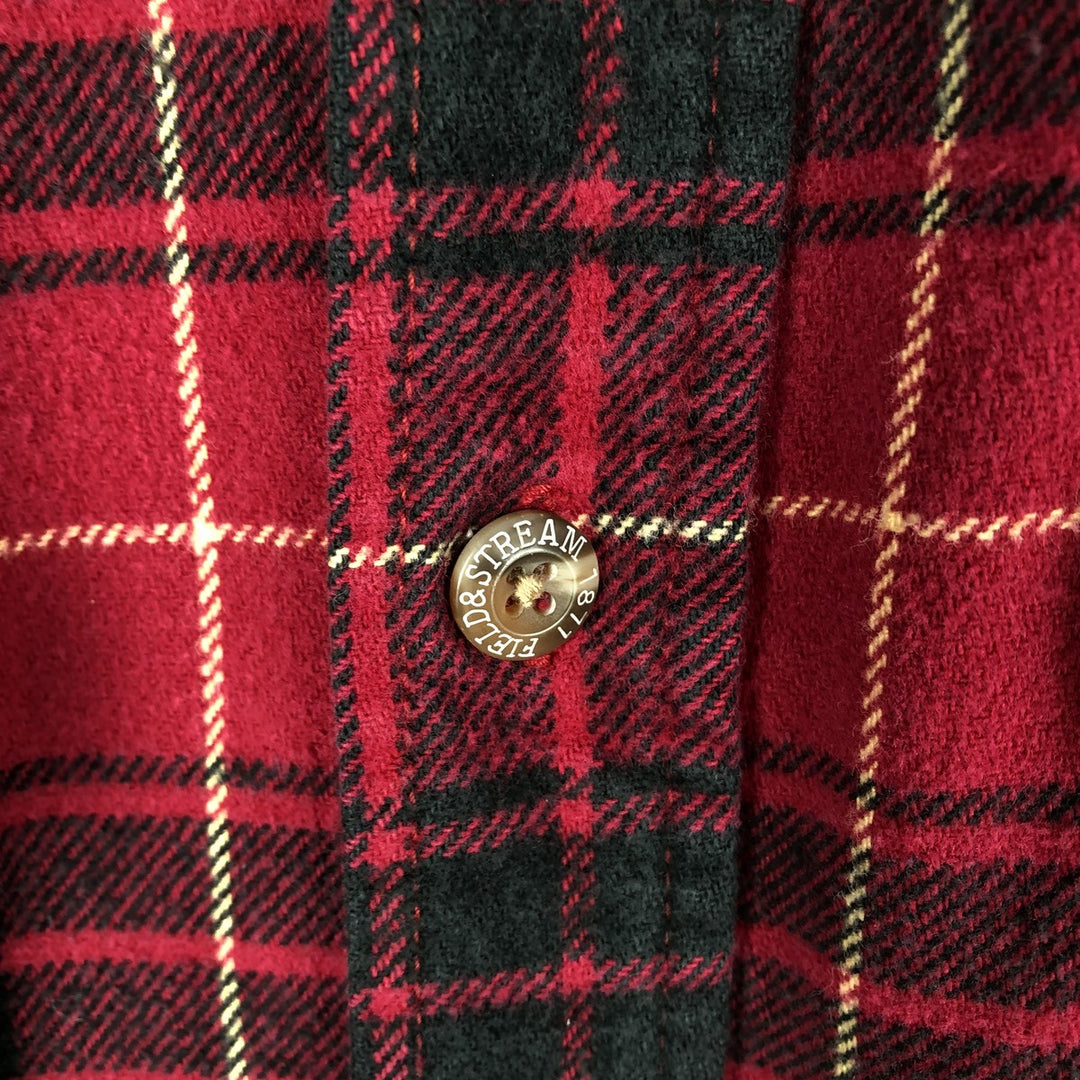Field and Stream Tartan Check Long Sleeve Flannel Check Shirt, Men's Size L cotton red type Vintage Second Hand