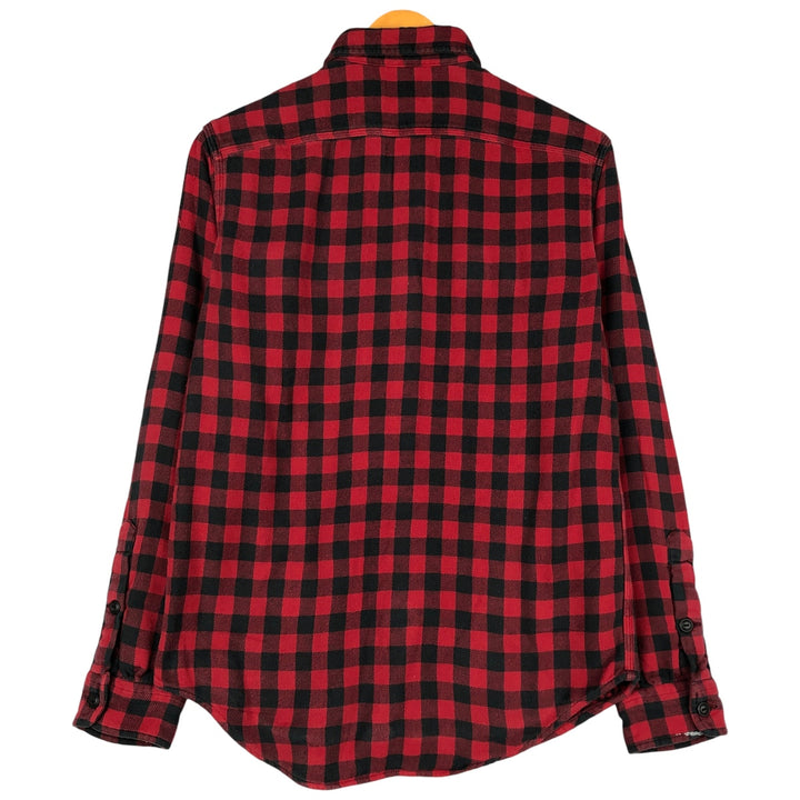 Ralph Lauren POLO RALPH LAUREN buffalo check long-sleeved light flannel check shirt, men's size S cotton red type Vintage Second Hand