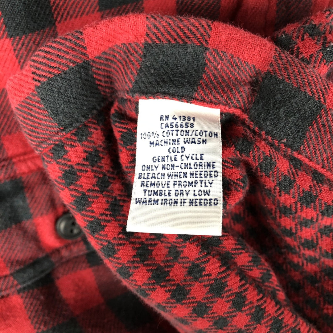 Ralph Lauren POLO RALPH LAUREN buffalo check long-sleeved light flannel check shirt, men's size S cotton red type Vintage Second Hand