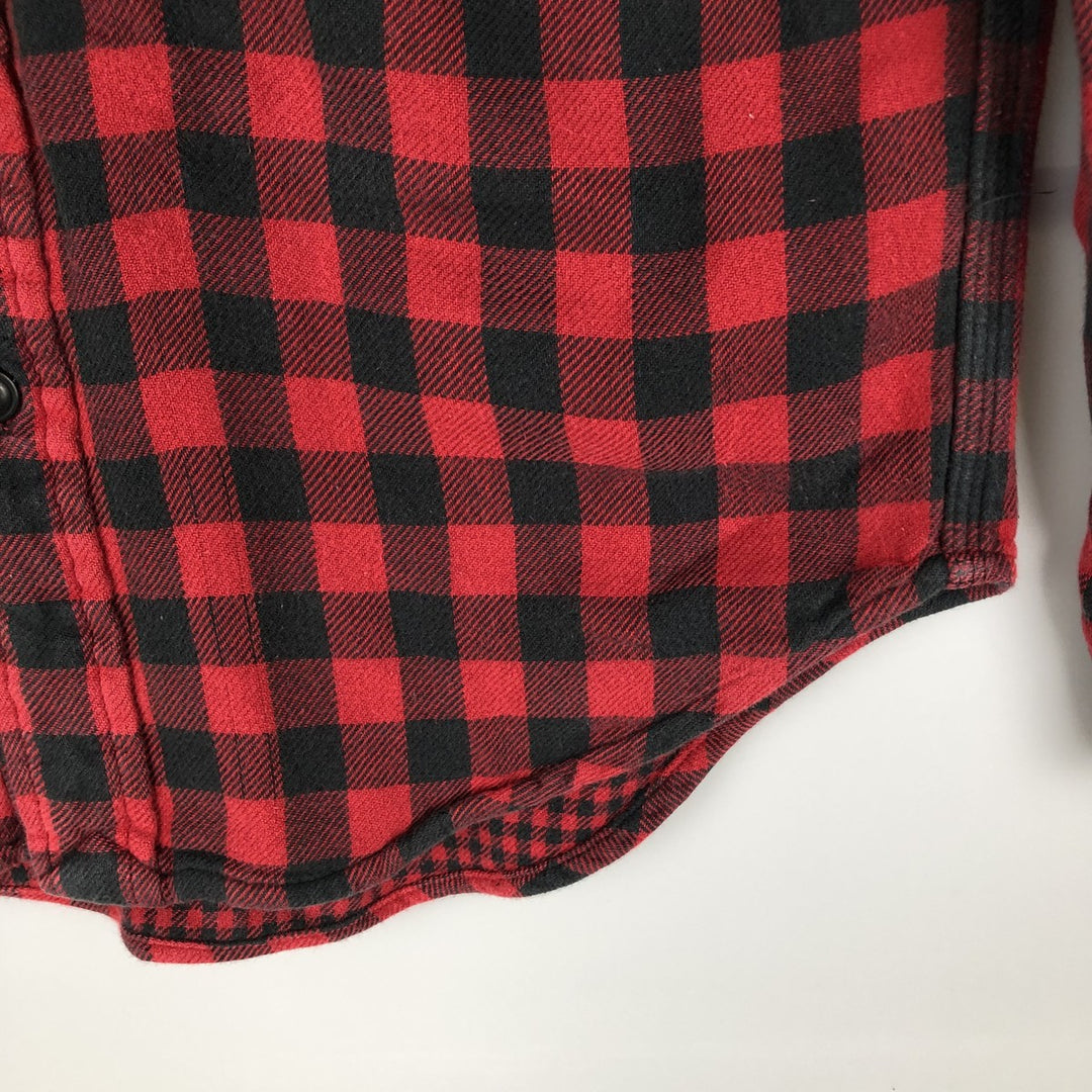 Ralph Lauren POLO RALPH LAUREN buffalo check long-sleeved light flannel check shirt, men's size S cotton red type Vintage Second Hand