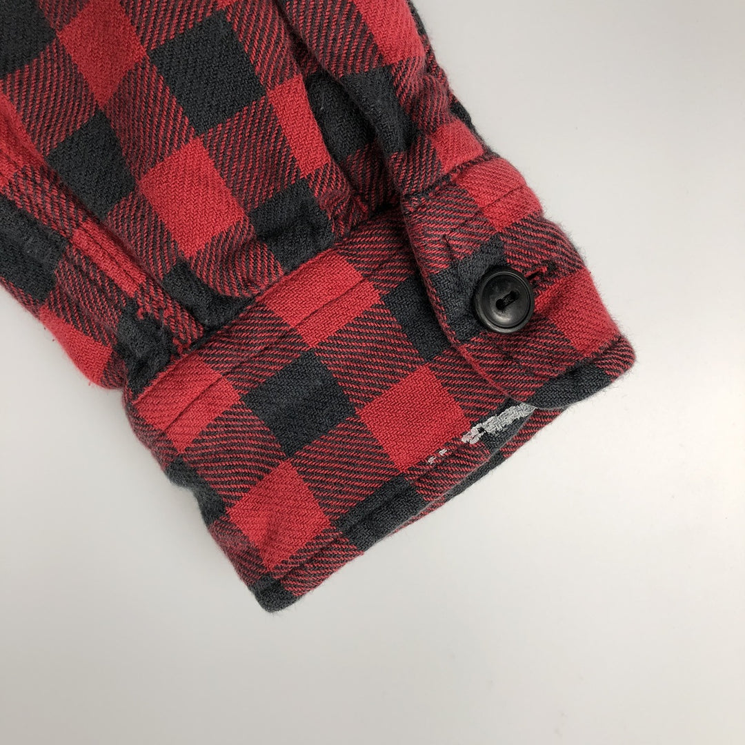Ralph Lauren POLO RALPH LAUREN buffalo check long-sleeved light flannel check shirt, men's size S cotton red type Vintage Second Hand