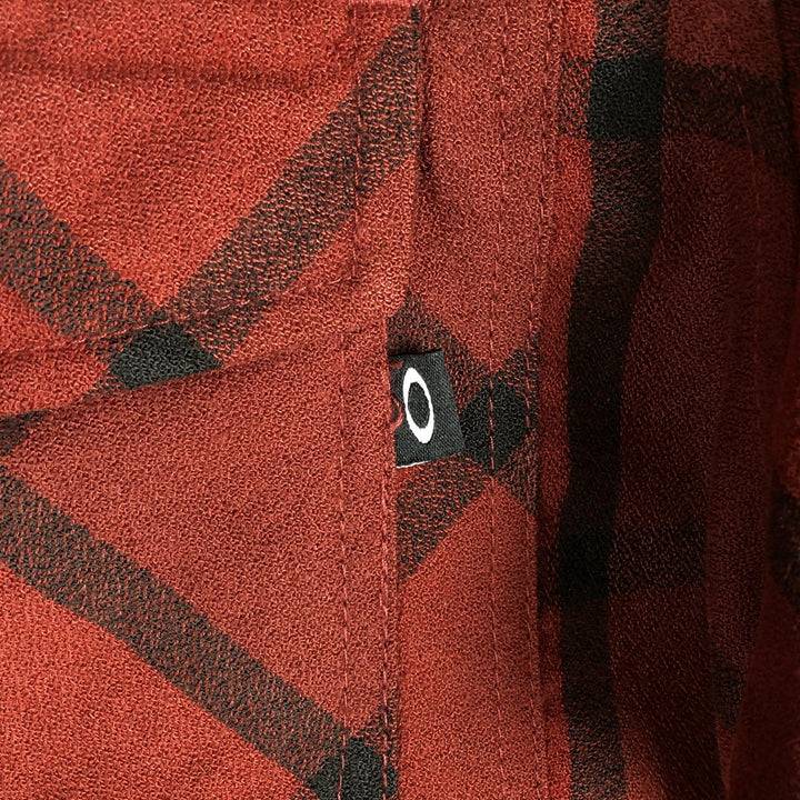 Oakley Lightflannel Check Shirt, Men's Size L polyester red type reddish brown Vintage Second Hand