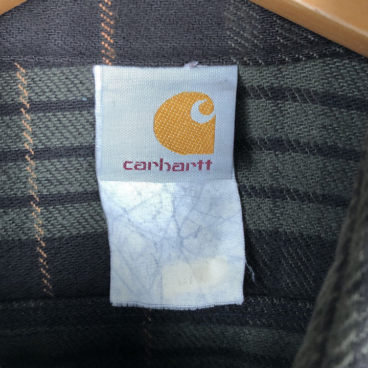 Carhartt Long Sleeve Flannel Check Shirt, Men's XL unclear Green type dark green Vintage Second Hand