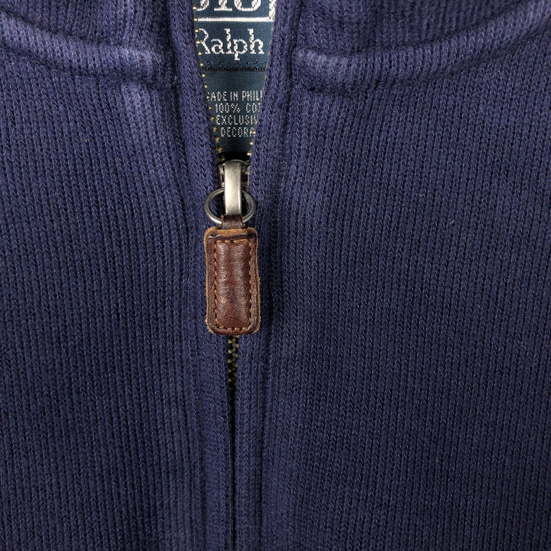 Ralph Lauren POLO by Ralph Lauren Half-Zip Sweatshirt, Men's M cotton navy blue type Vintage Second Hand