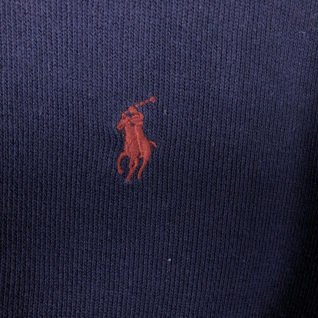 Ralph Lauren POLO by Ralph Lauren Half-Zip Sweatshirt, Men's M cotton navy blue type Vintage Second Hand