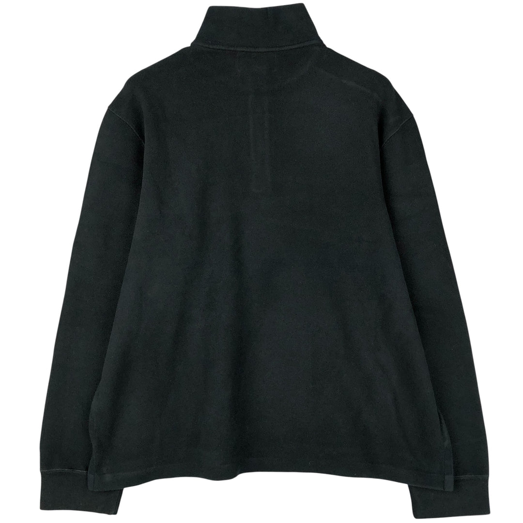 Ralph Lauren POLO by Ralph Lauren Half-Zip Sweatshirt, Men's XL cotton black type Vintage Second Hand