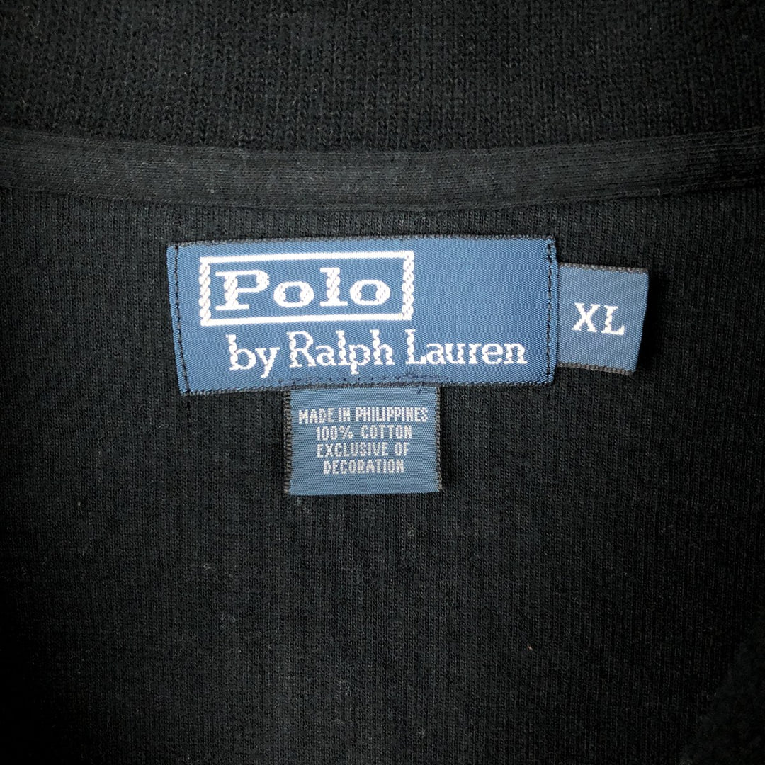 Ralph Lauren POLO by Ralph Lauren Half-Zip Sweatshirt, Men's XL cotton black type Vintage Second Hand