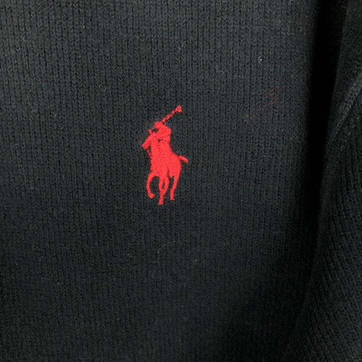 Ralph Lauren POLO by Ralph Lauren Half-Zip Sweatshirt, Men's XL cotton black type Vintage Second Hand