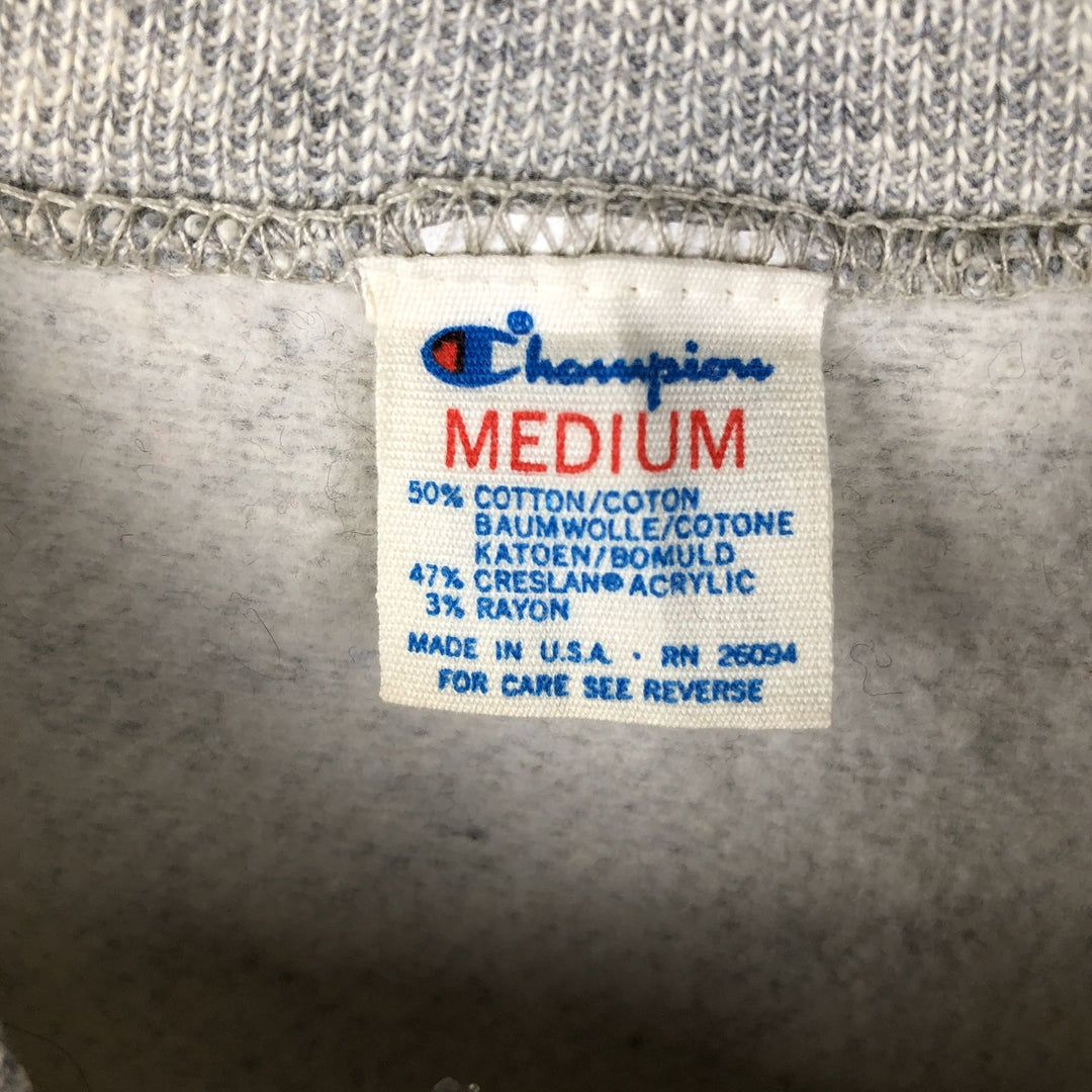 Vintage 1980'S Champion Trico Tag triple print college sweatshirt, made in the USA, size M. cotton gray type Vintage Second Hand