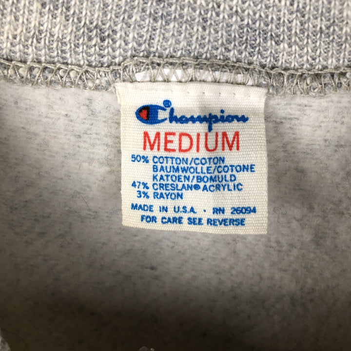 Vintage 1980'S Champion Trico Tag triple print college sweatshirt, made in the USA, size M. cotton gray type Vintage Second Hand