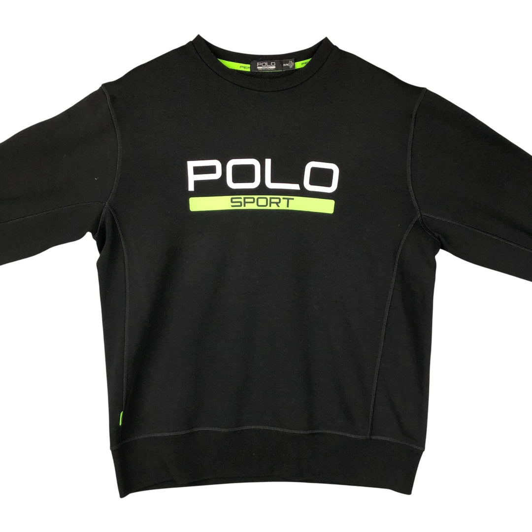 Ralph Lauren POLO SPORT logo sweatshirt, men's size M polyester black type Vintage Second Hand