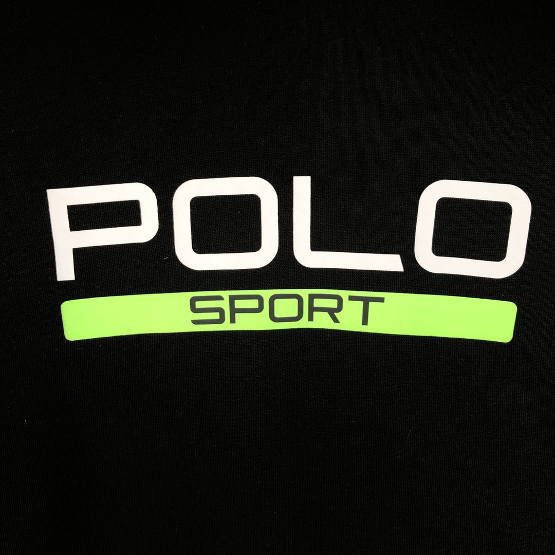 Ralph Lauren POLO SPORT logo sweatshirt, men's size M polyester black type Vintage Second Hand