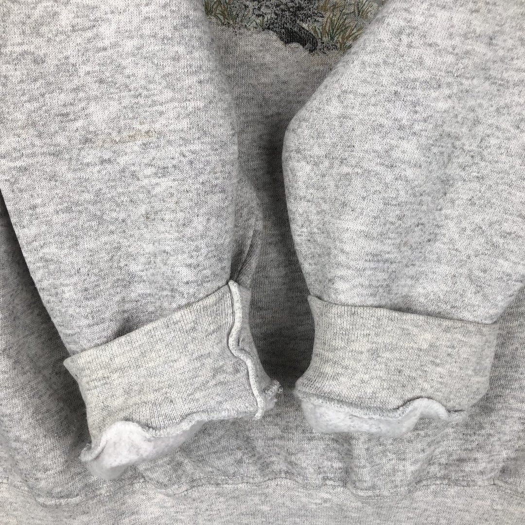 Vintage 90'S Tartex Super Weight Eagle Pattern Animal Print Sweatshirt, Men's Size XL cotton gray type Vintage Second Hand