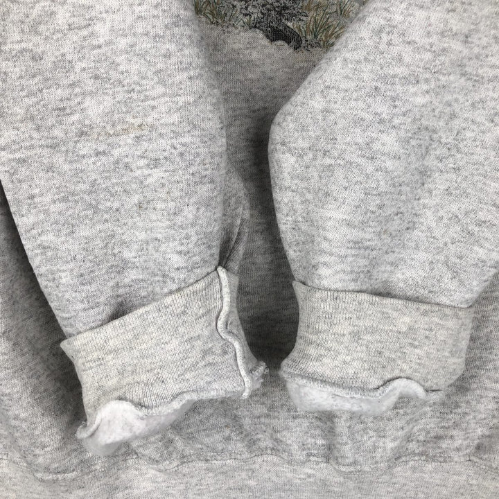 Vintage 90'S Tartex Super Weight Eagle Pattern Animal Print Sweatshirt, Men's Size XL cotton gray type Vintage Second Hand