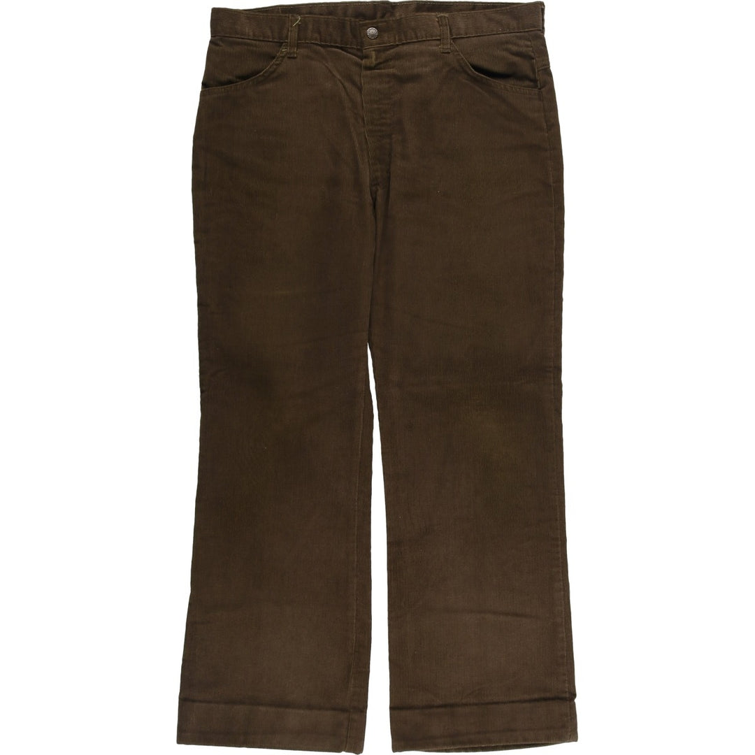 Flare-cut corduroy pants, made in the USA, men's size W35 unclear brown type Vintage Second Hand