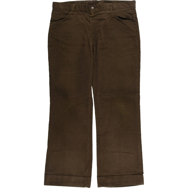 Flare-cut corduroy pants, made in the USA, men's size W35 unclear brown type Vintage Second Hand