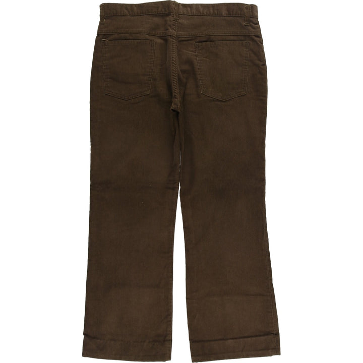 Flare-cut corduroy pants, made in the USA, men's size W35 unclear brown type Vintage Second Hand