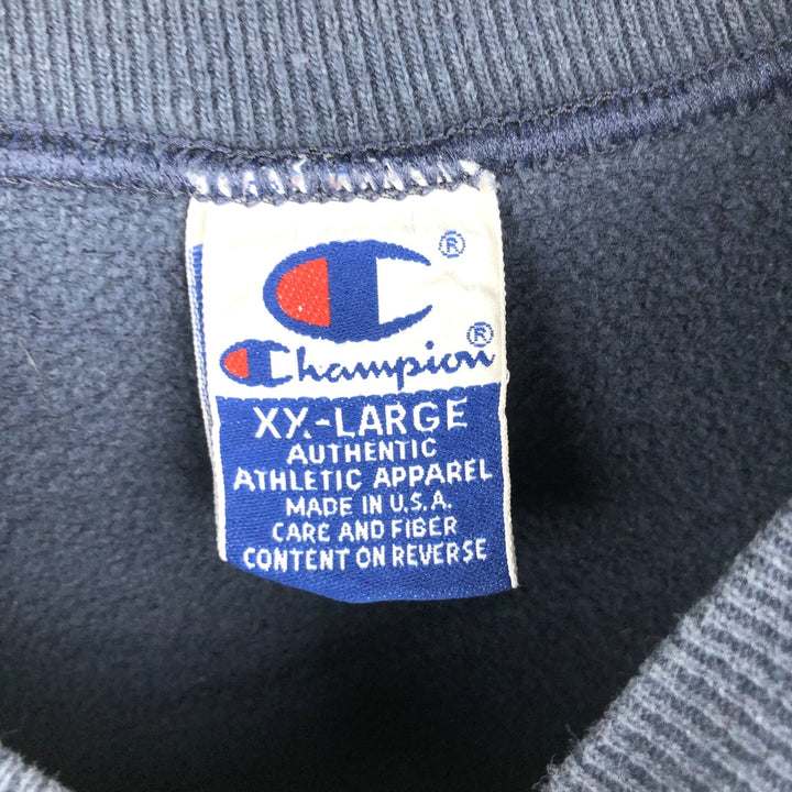 90'S Champion NOTRE DAME triple print college sweatshirt, Made in USA, Men's XXL cotton navy blue type Vintage Second Hand