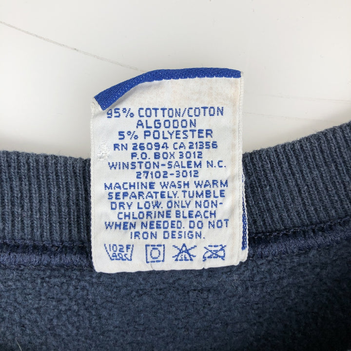 90'S Champion NOTRE DAME triple print college sweatshirt, Made in USA, Men's XXL cotton navy blue type Vintage Second Hand