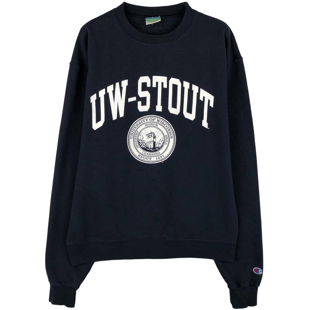 2000'S Champion ECO FLEECE College Sweatshirt, Men's Size M unclear navy blue type Vintage Second Hand