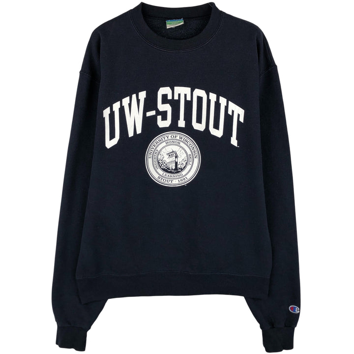 2000'S Champion ECO FLEECE College Sweatshirt, Men's Size M unclear navy blue type Vintage Second Hand